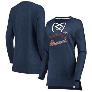 Women's Denver Broncos Majestic Long Sleeve Tunic Sweatshirt SMALL